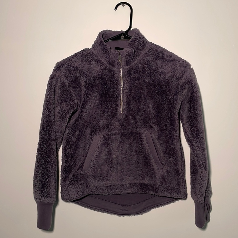 Fuzzy Pullover With Zip